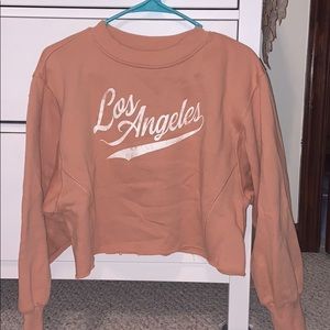 Tan cropped crewneck